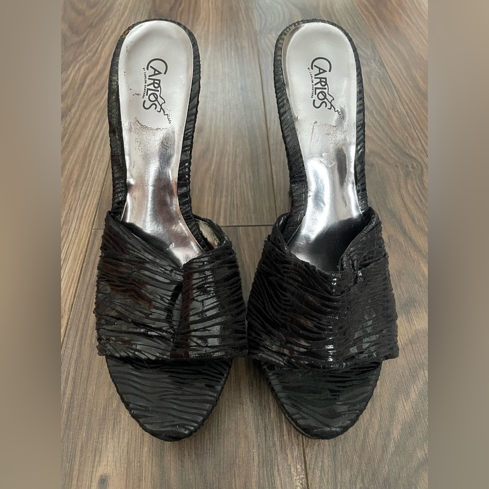 Carlos by Carlos Santana Black Textured Heels